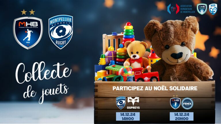 Les Fonds de Dotation du Montpellier Handball et du Montpellier Hérault Rugby s&rsquo;unissent pour un Noël Solidaire